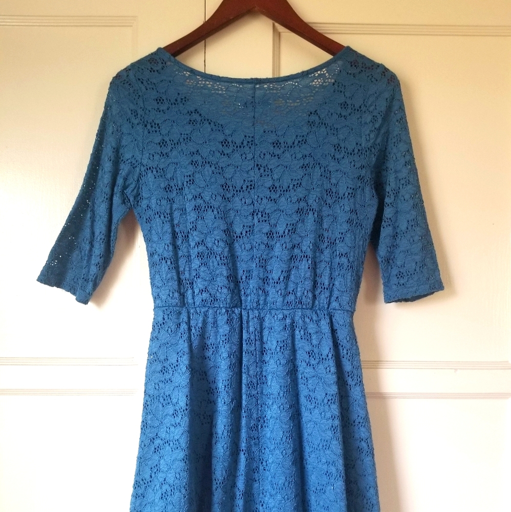 Blue lace sweetheart Cotton On 3/4 sleeve dress